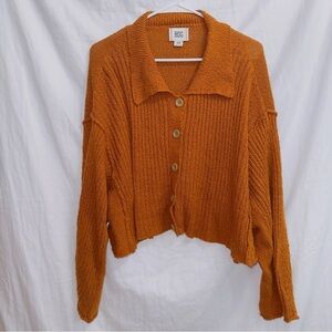 BDG Urban Outfitters Brown Knit Long Sleeve Oversized Cardigan Sweater size SM